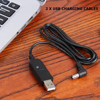 2 елемента USB кабели за зареждане на настолен зарядно устройство BaoFeng UV-5R UV-82 UV-8D