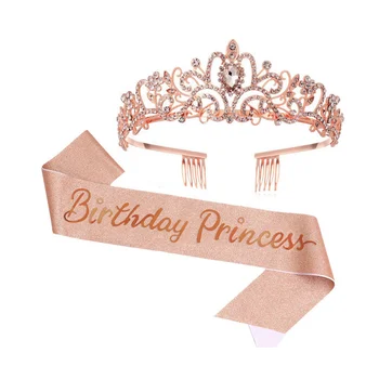 Crown crown принцеса за именинницы с колан за рожден ден, за жените, за да проверите за партита