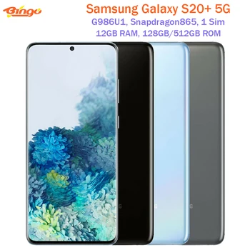 Samsung Galaxy S20 + 5G G986U1 128 / 512GB ROM S20 Plus Отключени Мобилен телефон Snapdragon 865 Octa Core 6,7 
