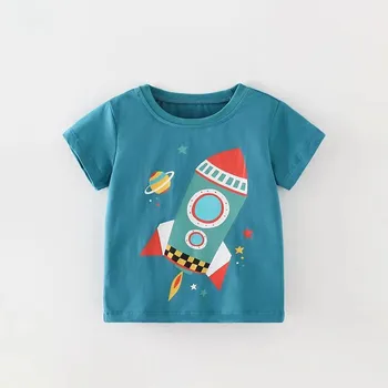 През 2023 г., нова тениска за момчета, летни детски тениски с изображение на ракета